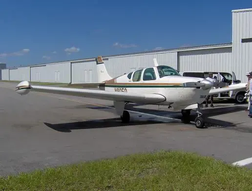 Small private airplane on the apron after detailing