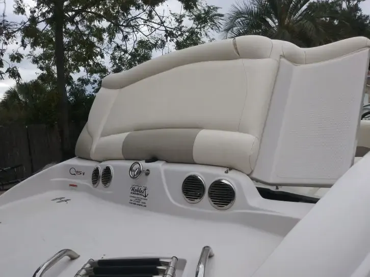The same boat seats and console clean after detailing