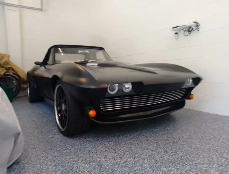 Black classic Corvette Stingray after detailing