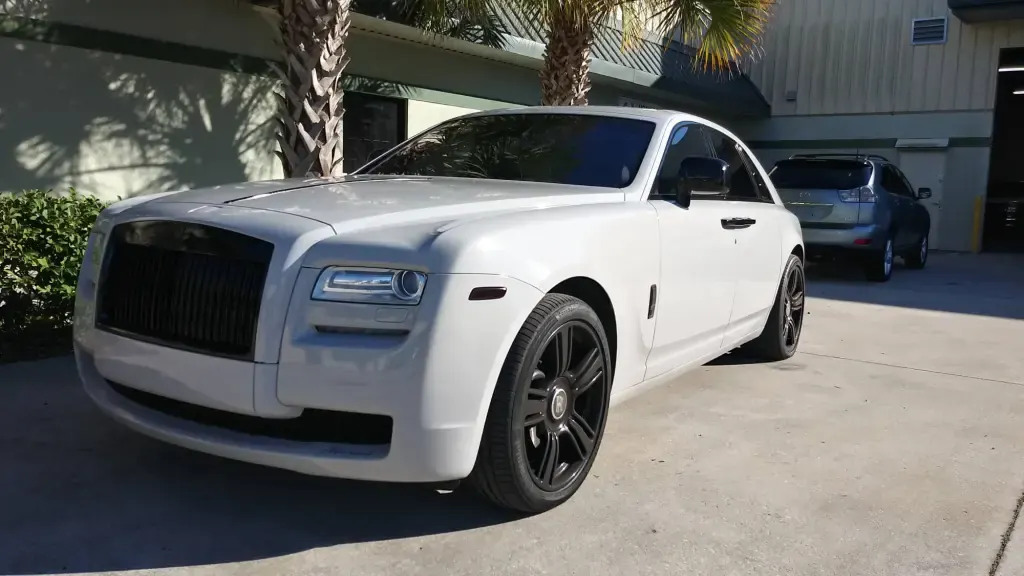 White Rolls-Royce Ghost after detailing